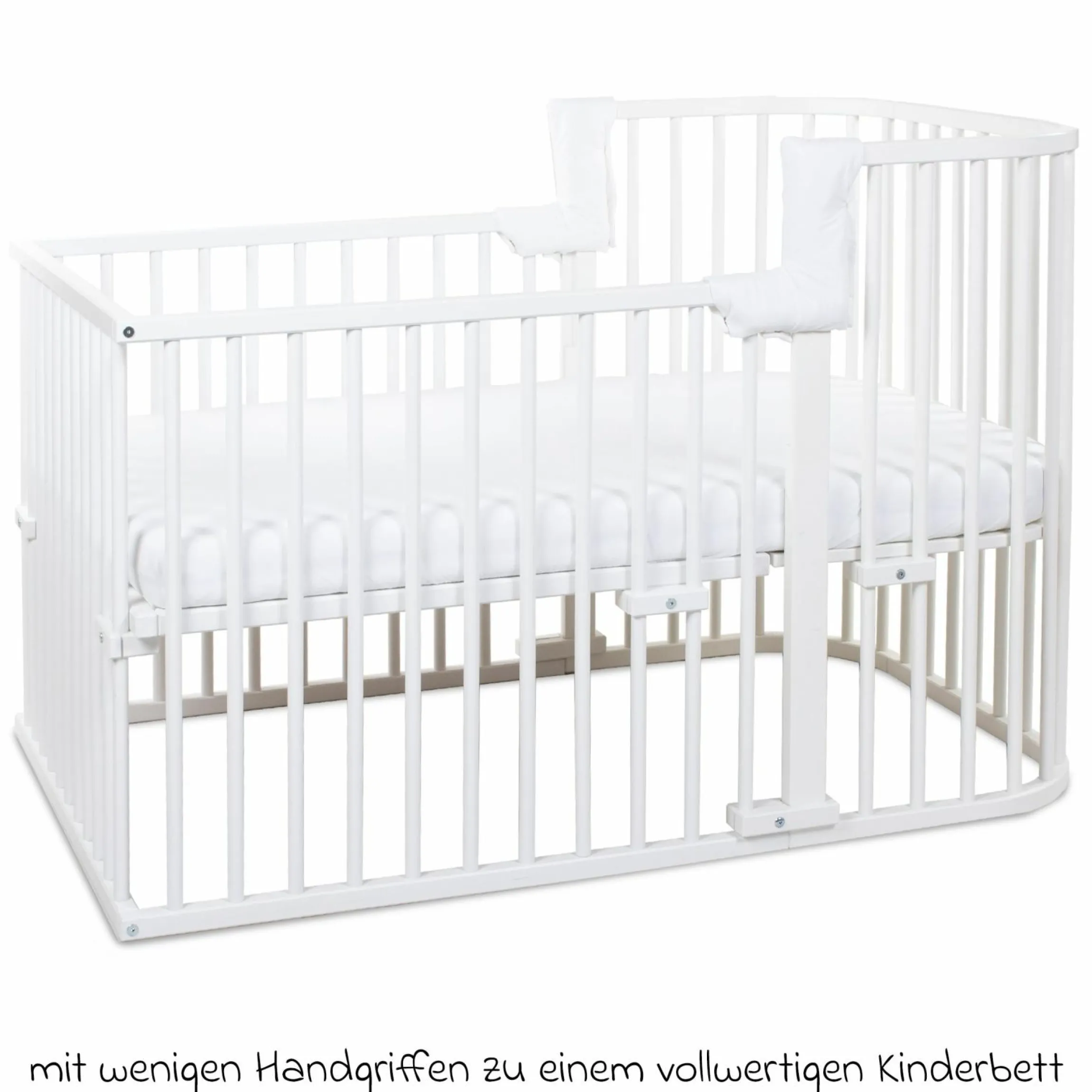 Kinderbettumbausatz für Beistellbett Boxspring Comfort Plus - Weiß lackiert