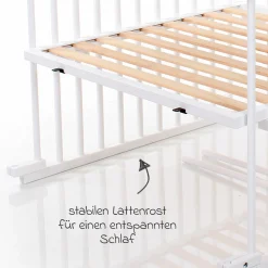 Kinderbettumbausatz für Beistellbett Boxspring Comfort Plus - Weiß lackiert