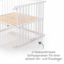 Kinderbettumbausatz für Beistellbett Boxspring Comfort Plus - Weiß lackiert