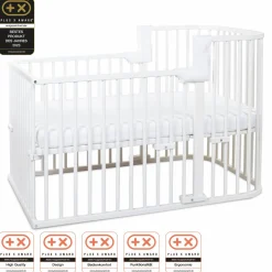 Kinderbettumbausatz für Beistellbett Boxspring Comfort Plus - Weiß lackiert