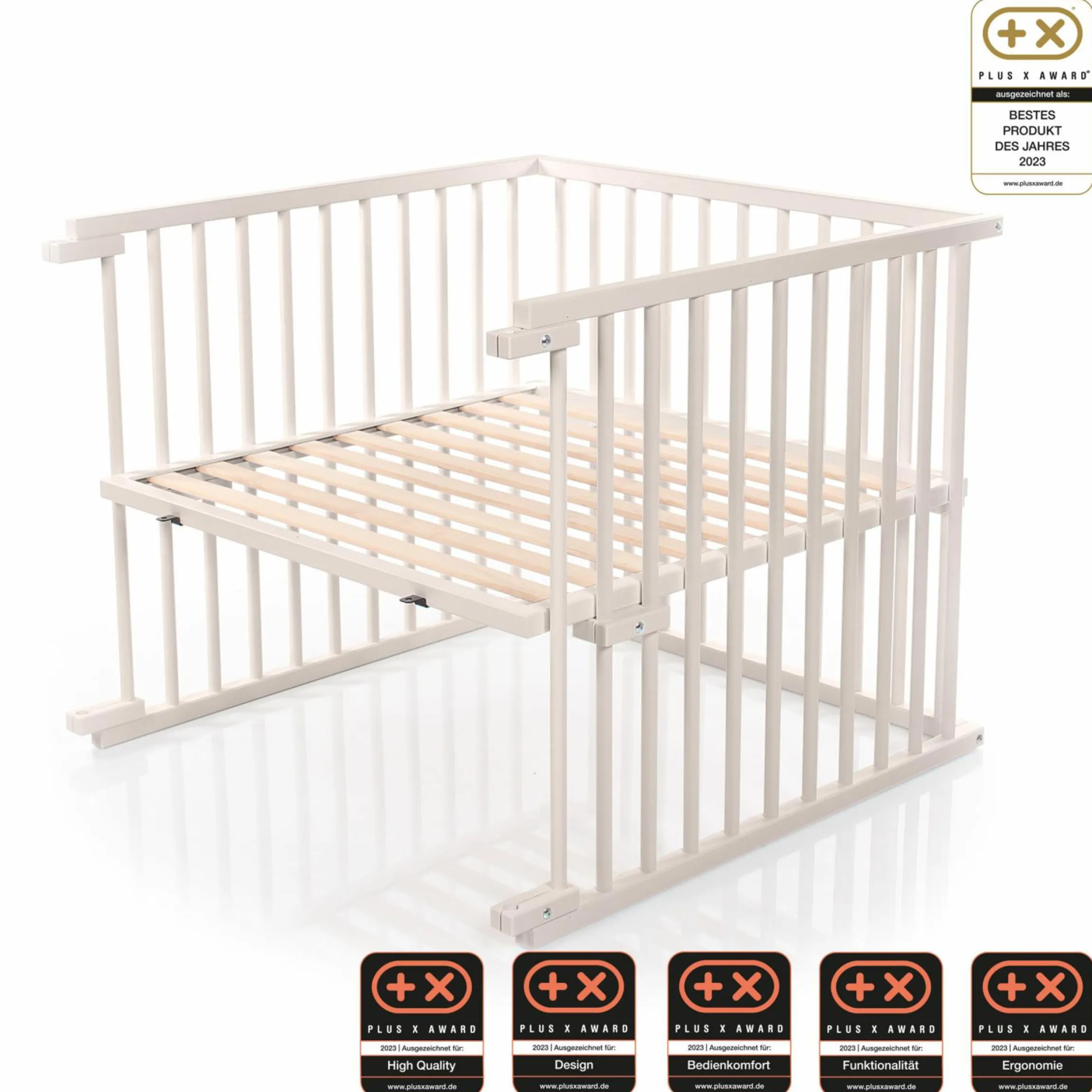 Kinderbettumbausatz für Beistellbett Original - Beige lackiert