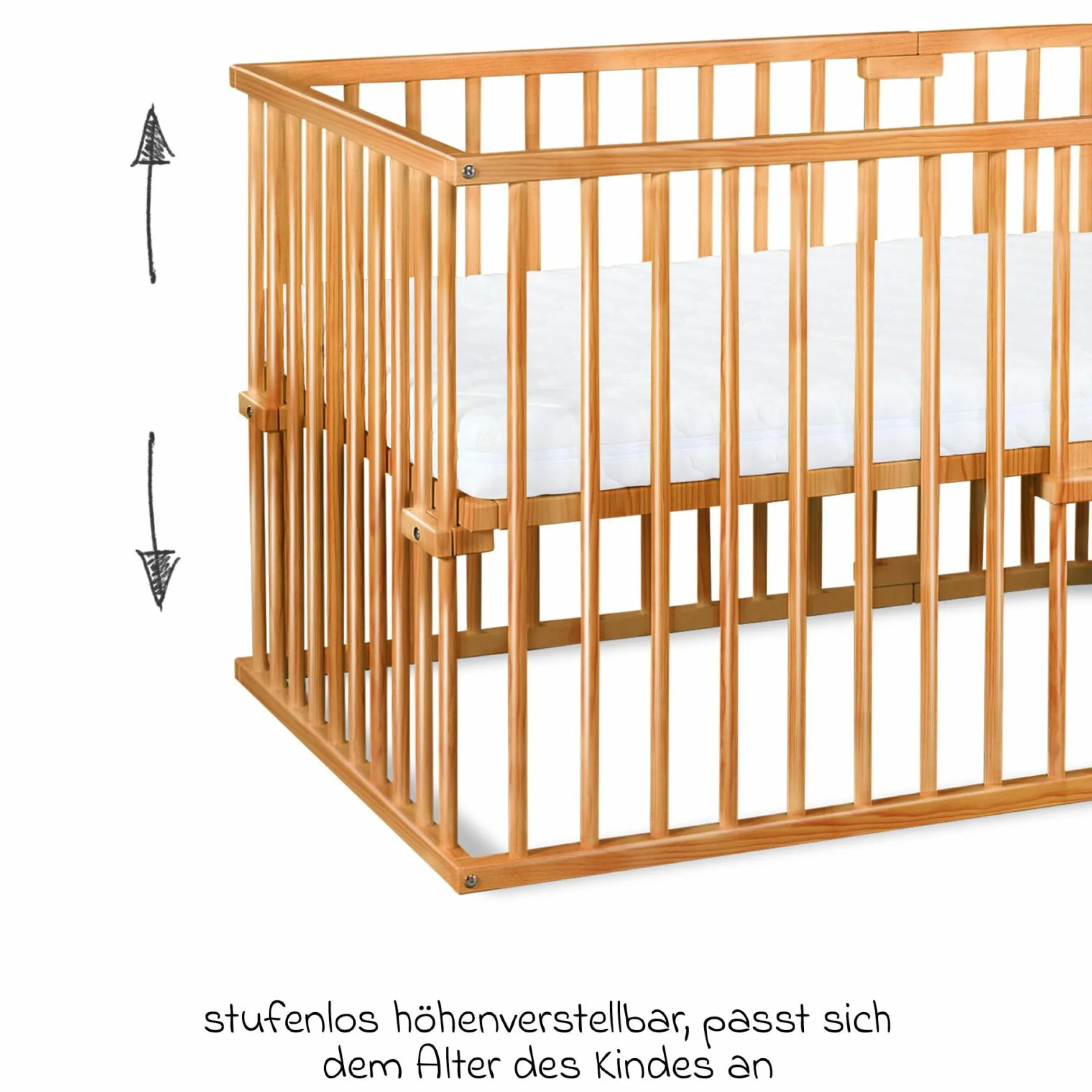Kinderbettumbausatz für Beistellbett Maxi und Boxspring - Kernbuche geölt