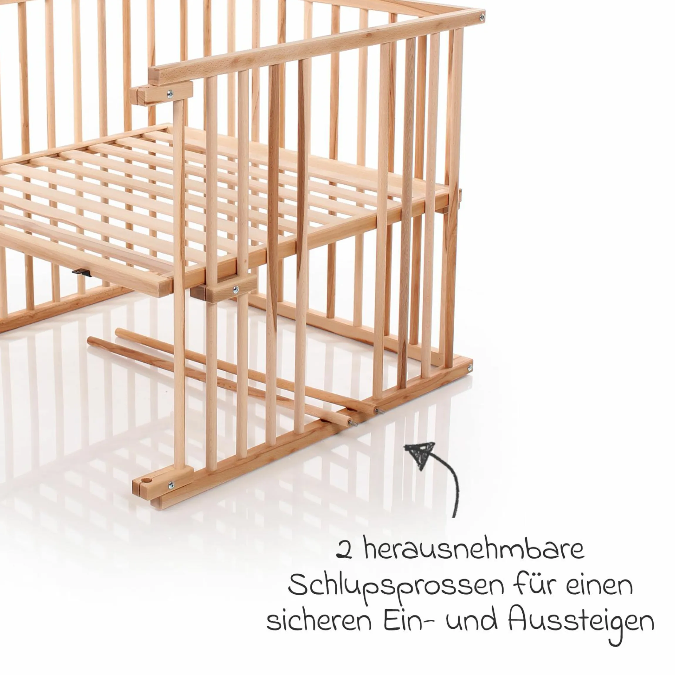 Kinderbettumbausatz für Beistellbett Maxi und Boxspring - Kernbuche geölt