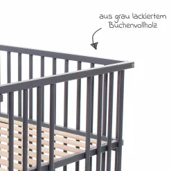Kinderbettumbausatz für Beistellbett Boxspring Comfort Plus - Schiefergrau lackiert