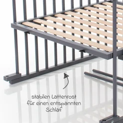 Kinderbettumbausatz für Beistellbett Boxspring Comfort Plus - Schiefergrau lackiert