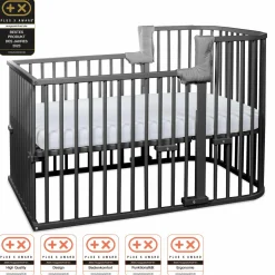 Kinderbettumbausatz für Beistellbett Boxspring Comfort Plus - Schiefergrau lackiert