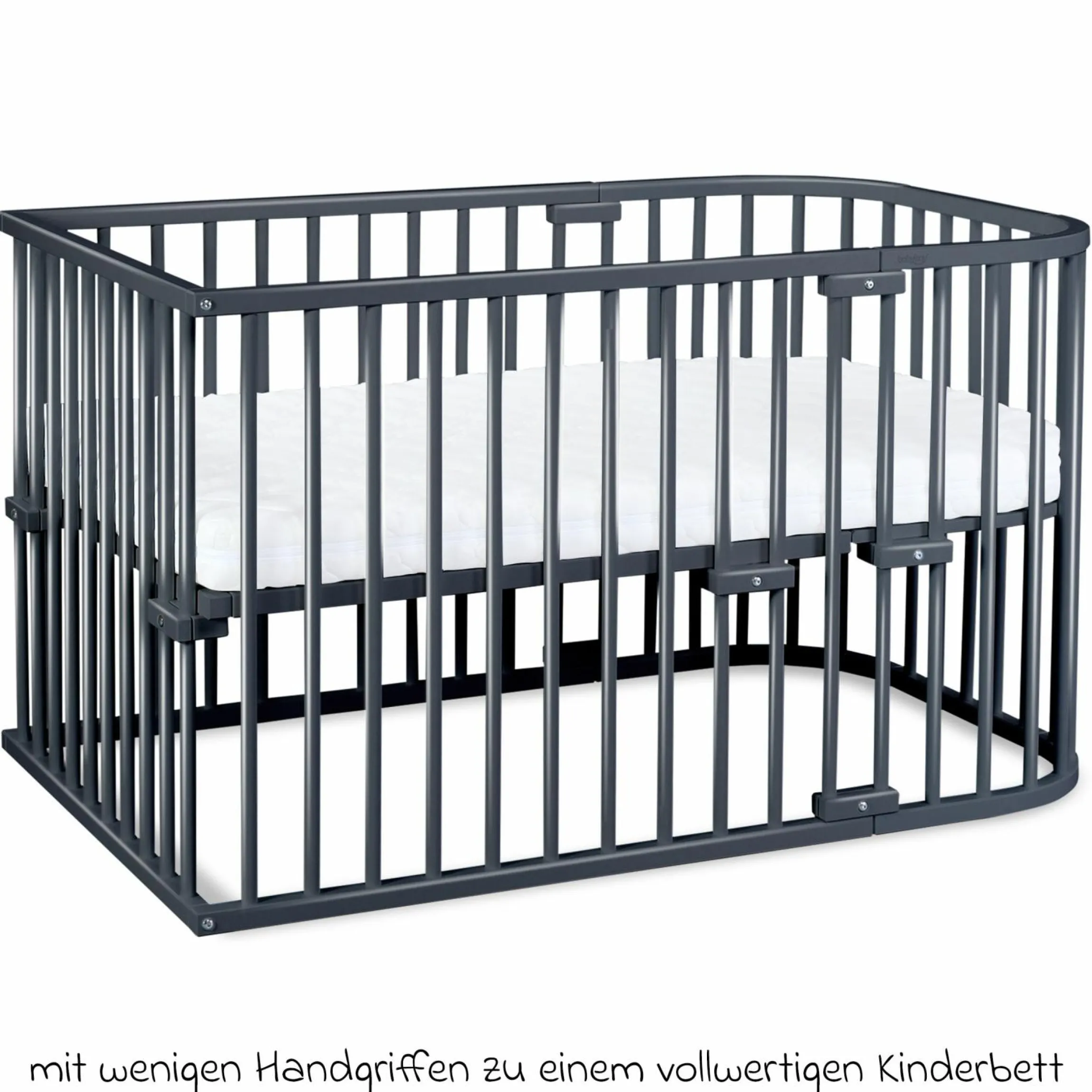 Kinderbettumbausatz für Beistellbett Maxi und Boxspring - Schiefergrau lackiert