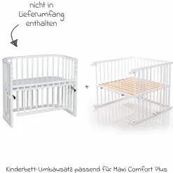 Kinderbettumbausatz für Beistellbett Maxi Comfort Plus - Weiß lackiert