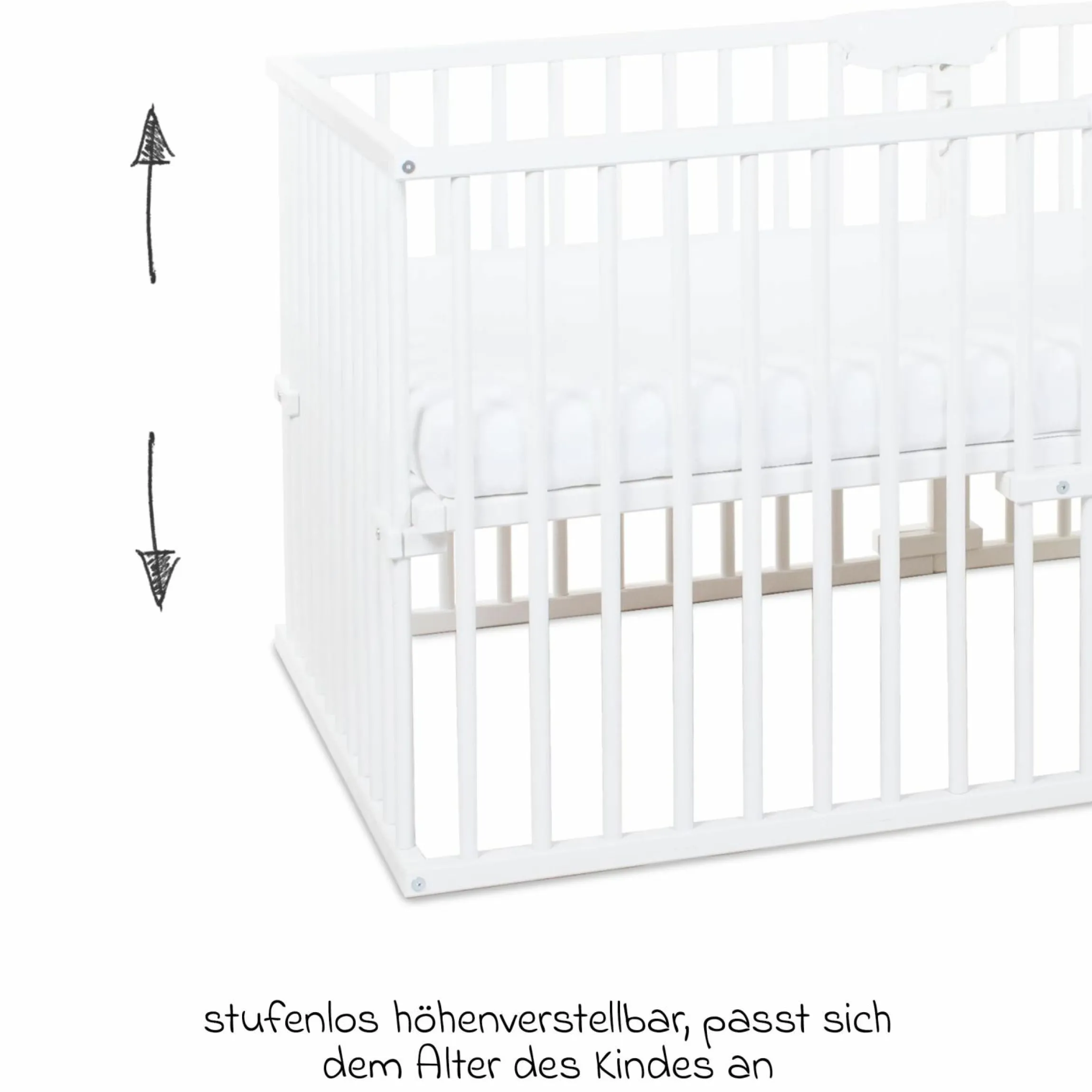 Kinderbettumbausatz für Beistellbett Maxi Comfort Plus - Weiß lackiert