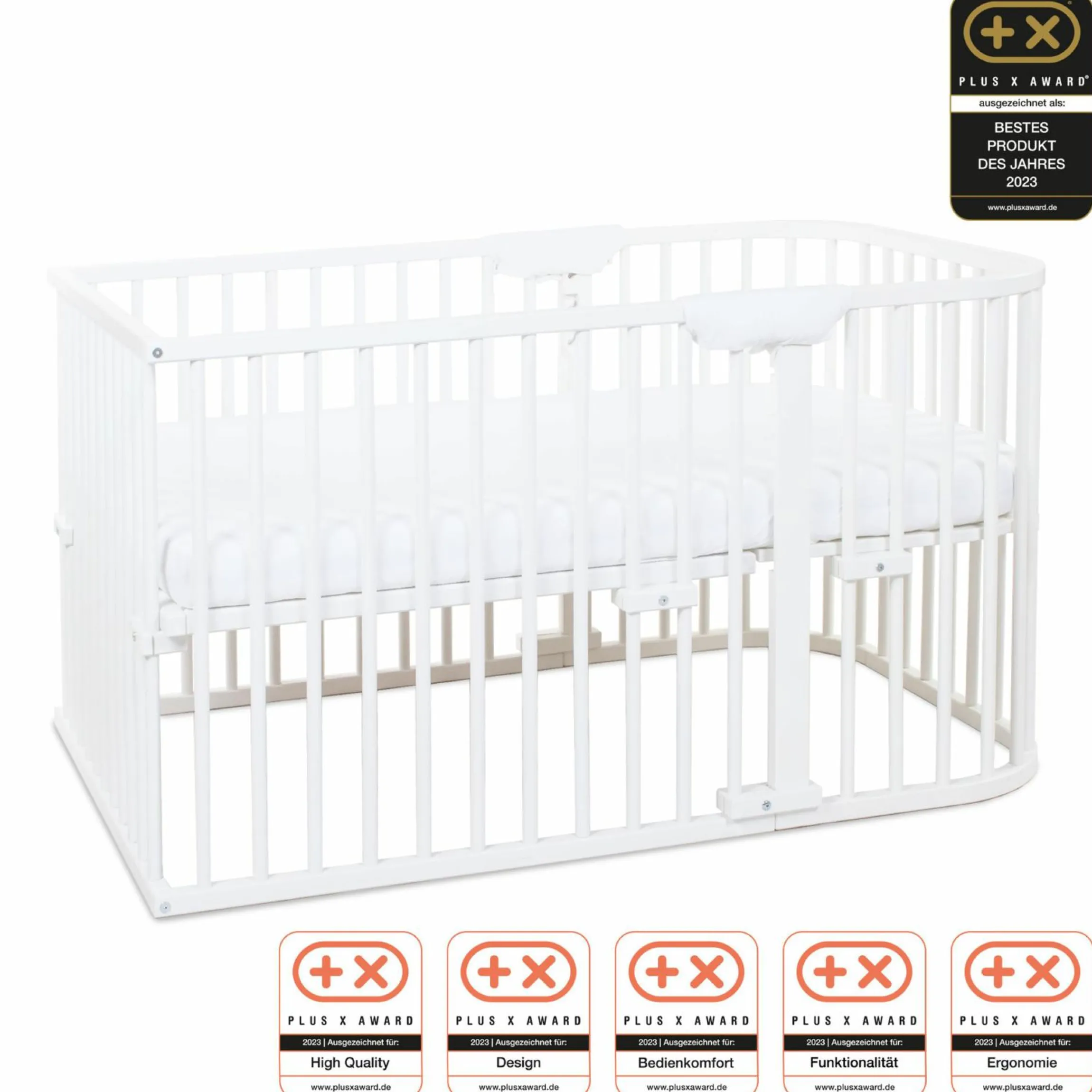 Kinderbettumbausatz für Beistellbett Maxi Comfort Plus - Weiß lackiert