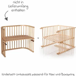 Kinderbettumbausatz für Beistellbett Maxi und Boxspring - Natur lackiert