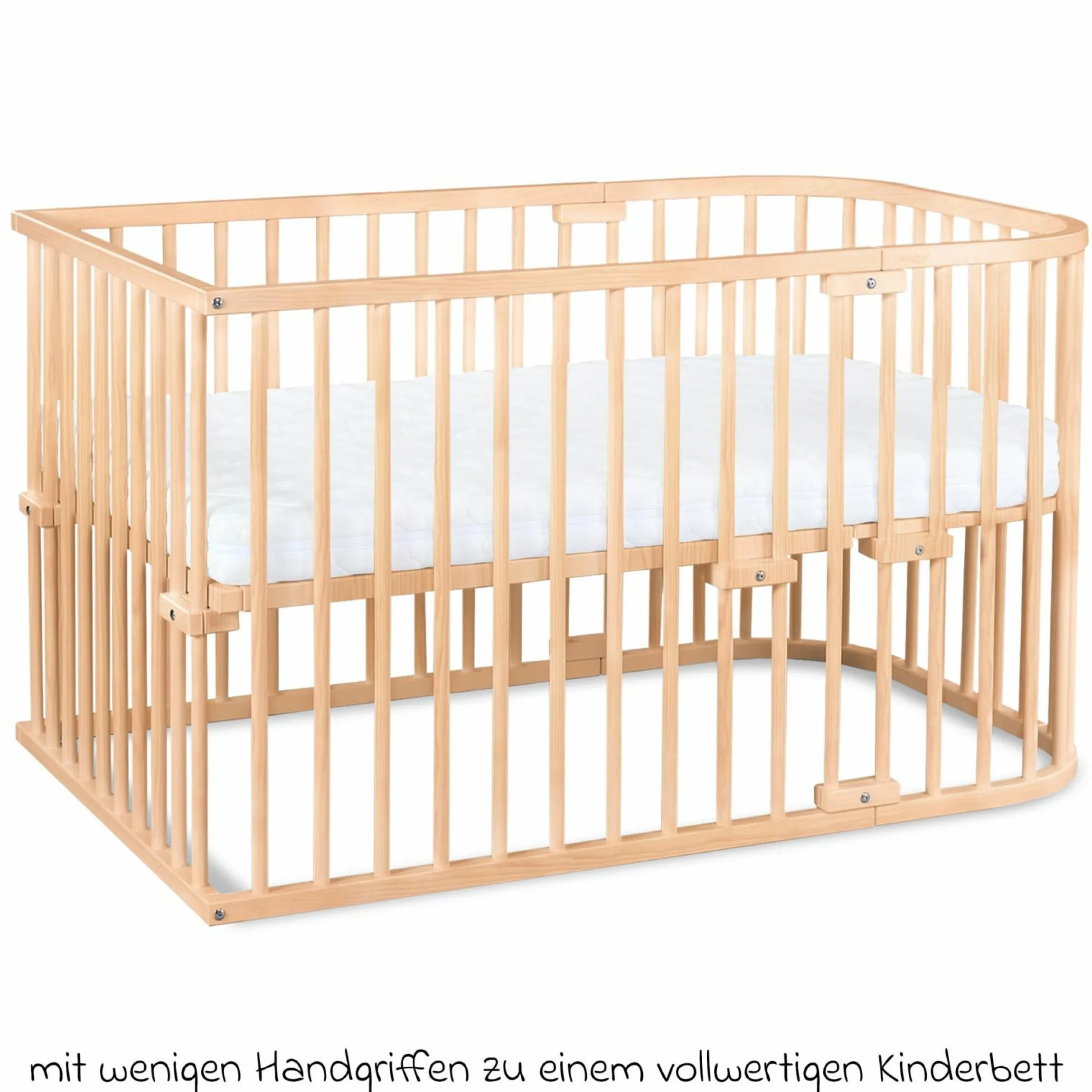Kinderbettumbausatz für Beistellbett Maxi und Boxspring - Natur lackiert
