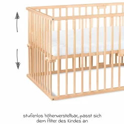 Kinderbettumbausatz für Beistellbett Maxi und Boxspring - Natur lackiert