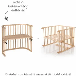 Kinderbettumbausatz für Beistellbett Original - Natur lackiert