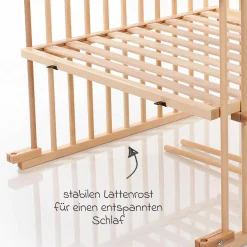 Kinderbettumbausatz für Beistellbett Original - Natur lackiert