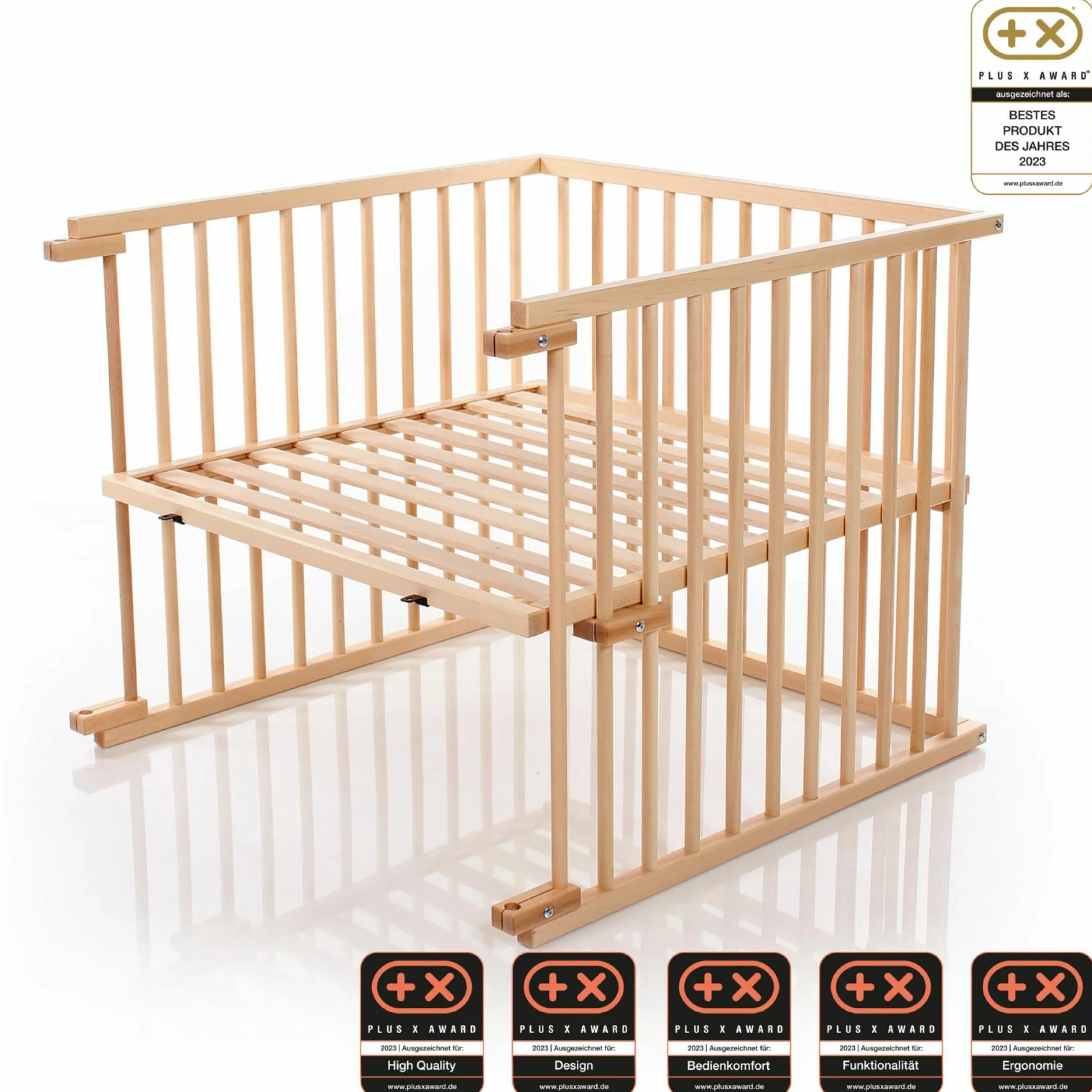 Kinderbettumbausatz für Beistellbett Original - Natur lackiert