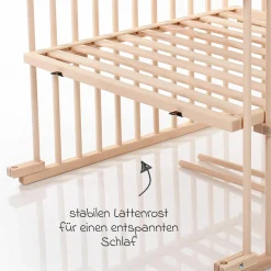 Kinderbettumbausatz für Beistellbett Original - Natur unbehandelt