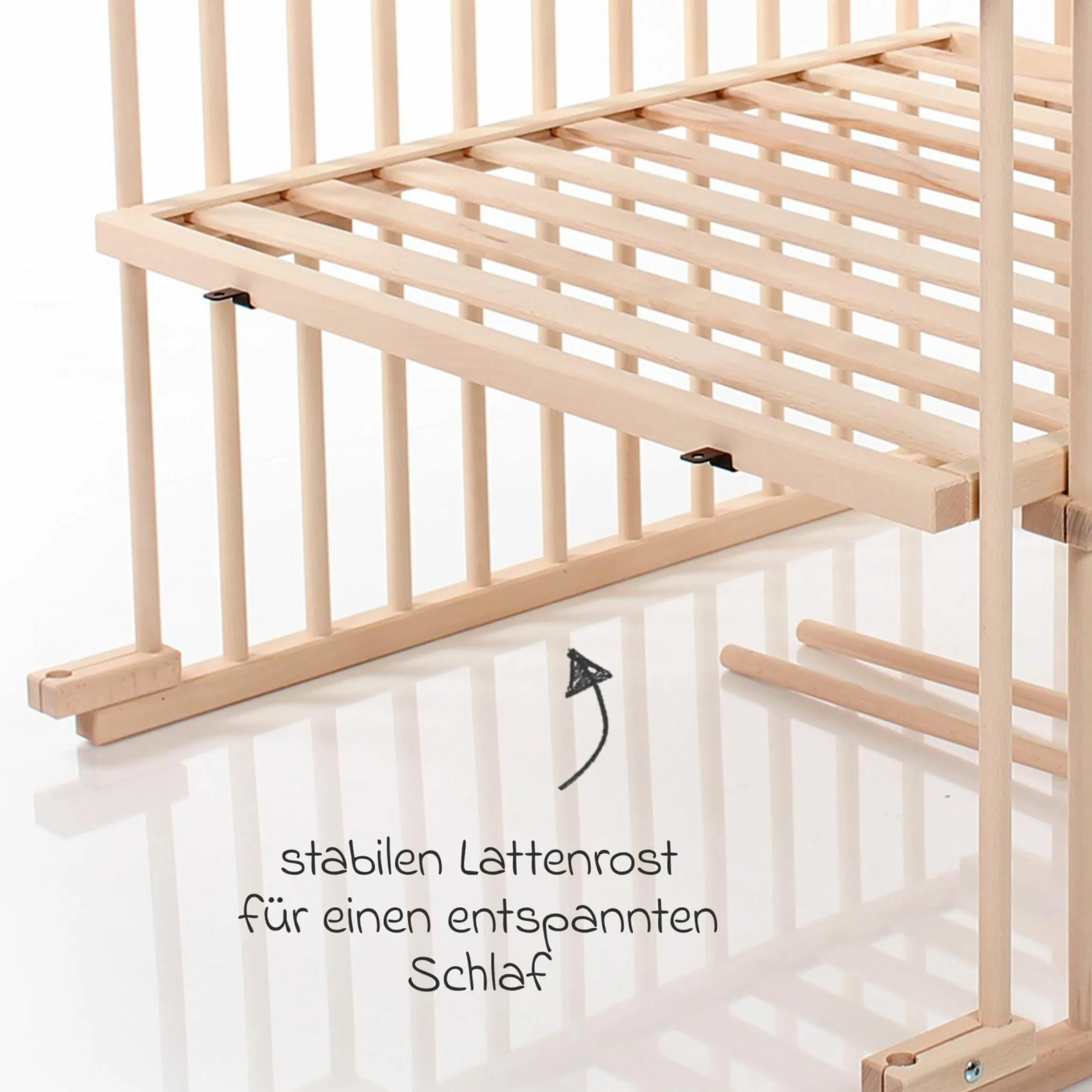 Kinderbettumbausatz für Beistellbett Original - Natur unbehandelt
