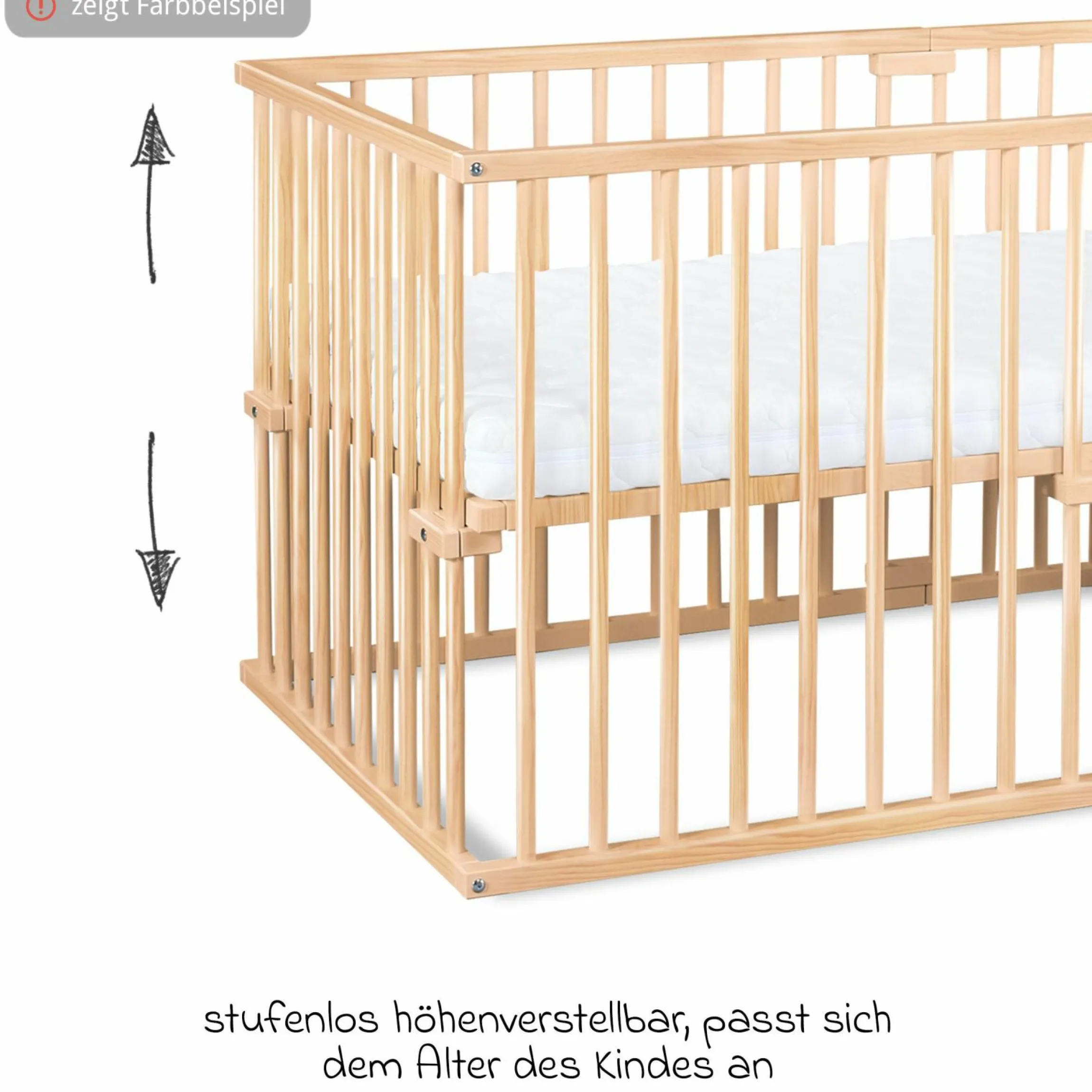 Kinderbettumbausatz für Beistellbett Original - Natur unbehandelt