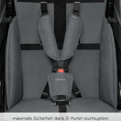 Kinderfahrradanhänger & Buggy QUPA 1 für 1 Kind mit Kupplung, Blattfeder-Dämpfsystem (bis 50 kg) - Grey