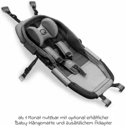 Kinderfahrradanhänger & Buggy QUPA 2 für 2 Kinder mit Kupplung, Blattfeder-Dämpfsystem (bis 60 kg) - Blue
