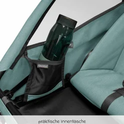 Kinderfahrradanhänger & Buggy Qupa 1 Plus für 1 Kind (bis 50 kg) mit Kupplung, Blattfeder-Dämpfsystem, 3in1 Verdeck - Mineral Blue