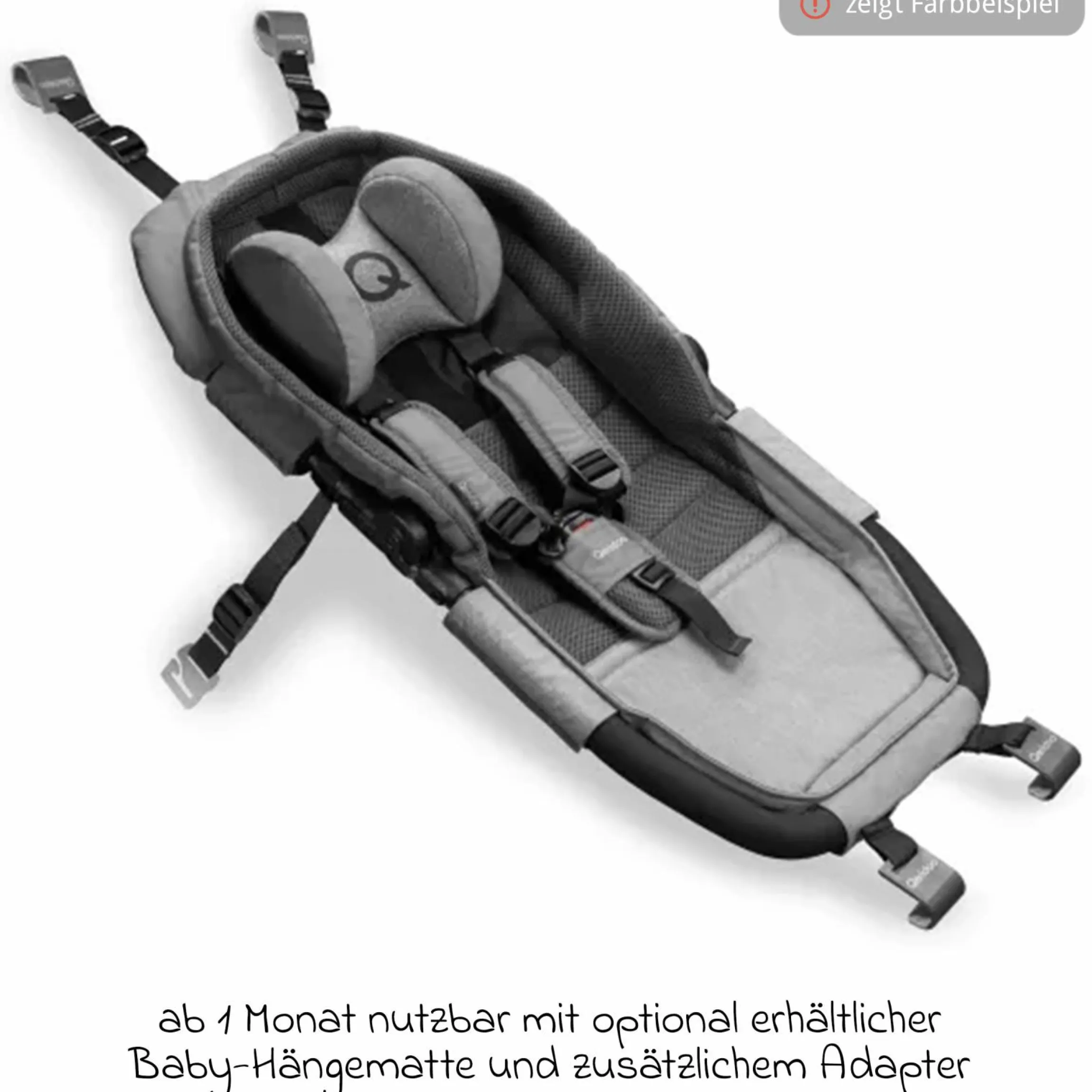 Kinderfahrradanhänger & Buggy Qupa 2 Plus für 2 Kinder (bis 60 kg) mit Kupplung, Blattfeder-Dämpfsystem, 3in1 Verdeck - Mineral Blue