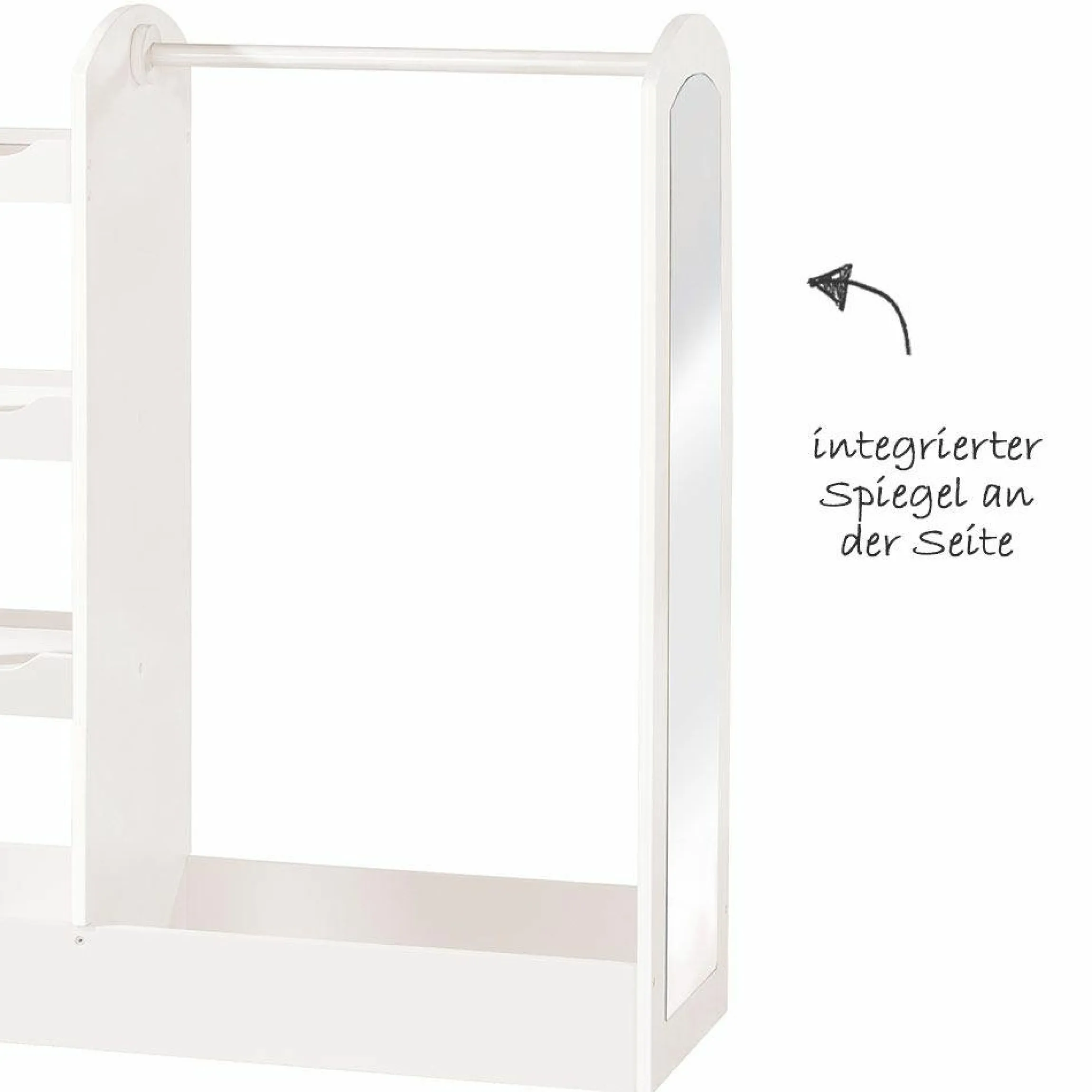 Kindergarderobe mit Regalabteil und Spiegel