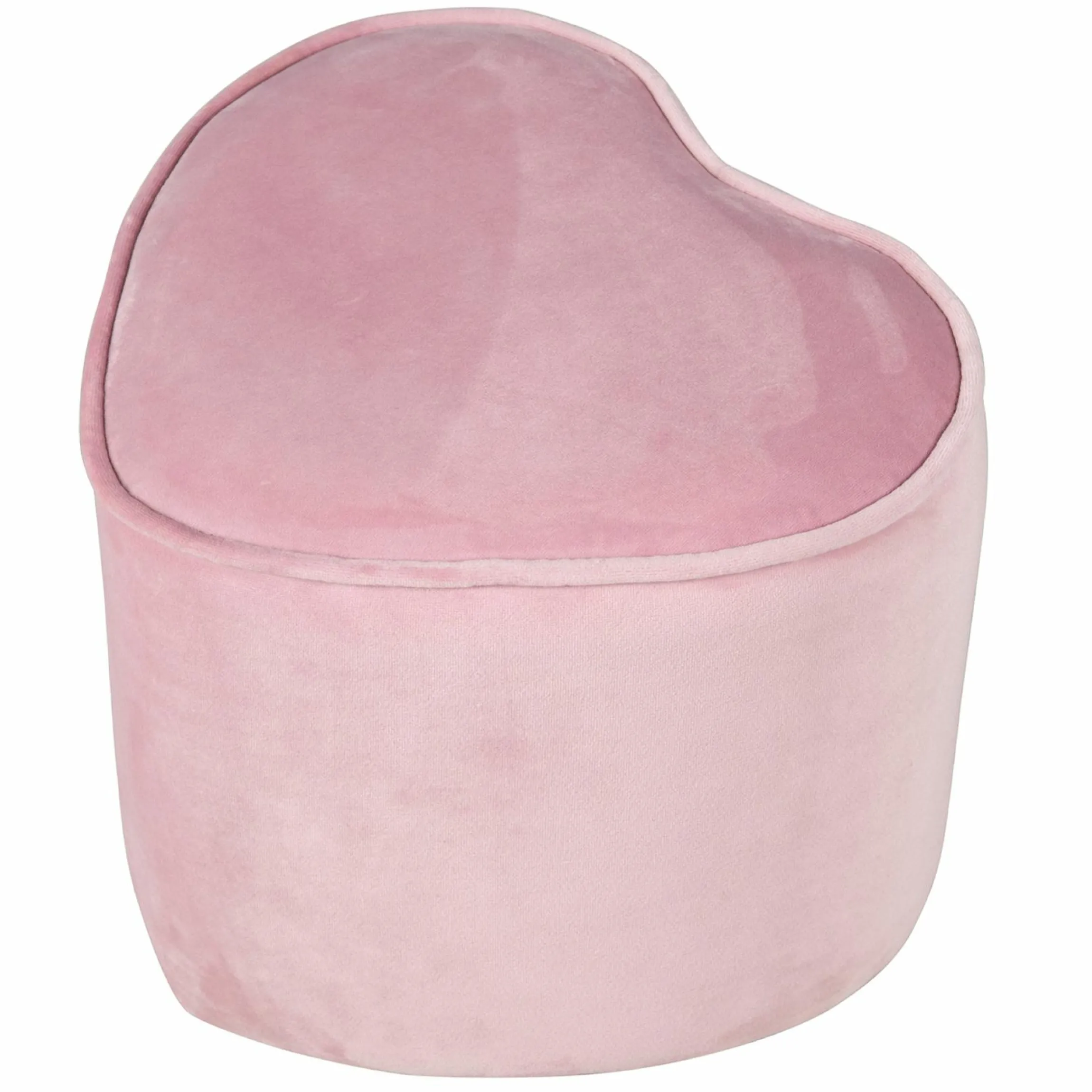 Kinderhocker in Herzform gepolster, mit Samtstoff bezogen - Lil Sofa - Rosa Mauve