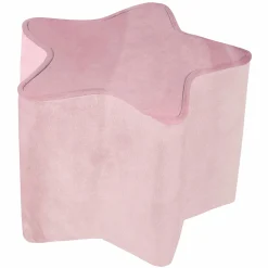 Kinderhocker in Sternform gepolster, mit Samtstoff bezogen - Lil Sofa - Rosa Mauve