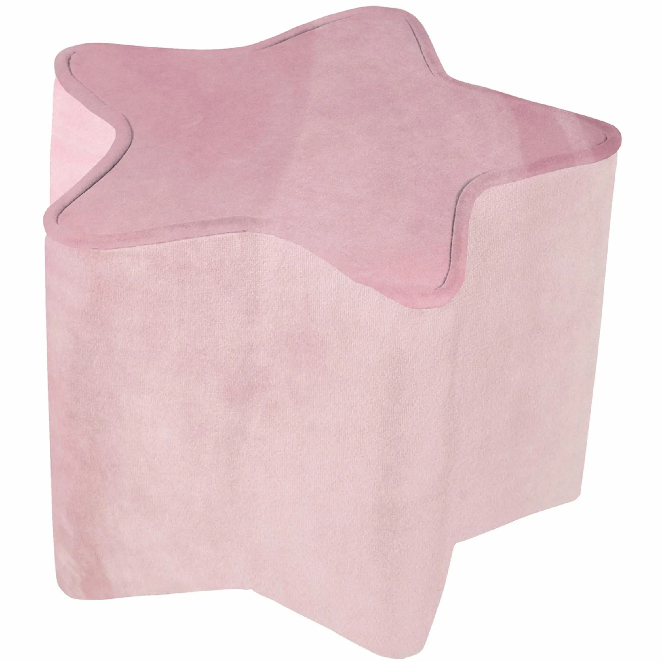 Kinderhocker in Sternform gepolster, mit Samtstoff bezogen - Lil Sofa - Rosa Mauve