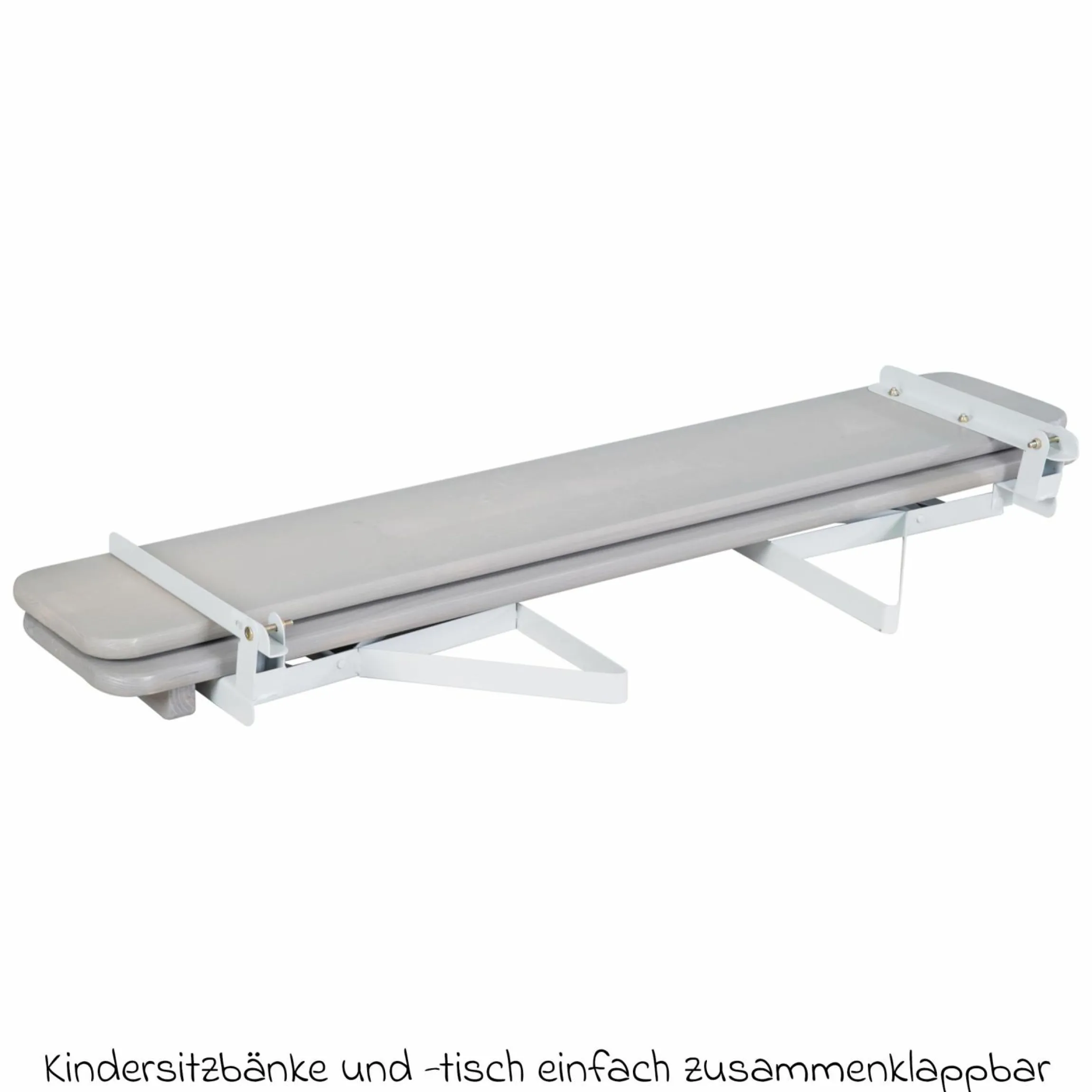 Kinderparty-Sitzgarnitur Outdoor mit 2 Bänke mit Lehne & 1 Tisch - Grau