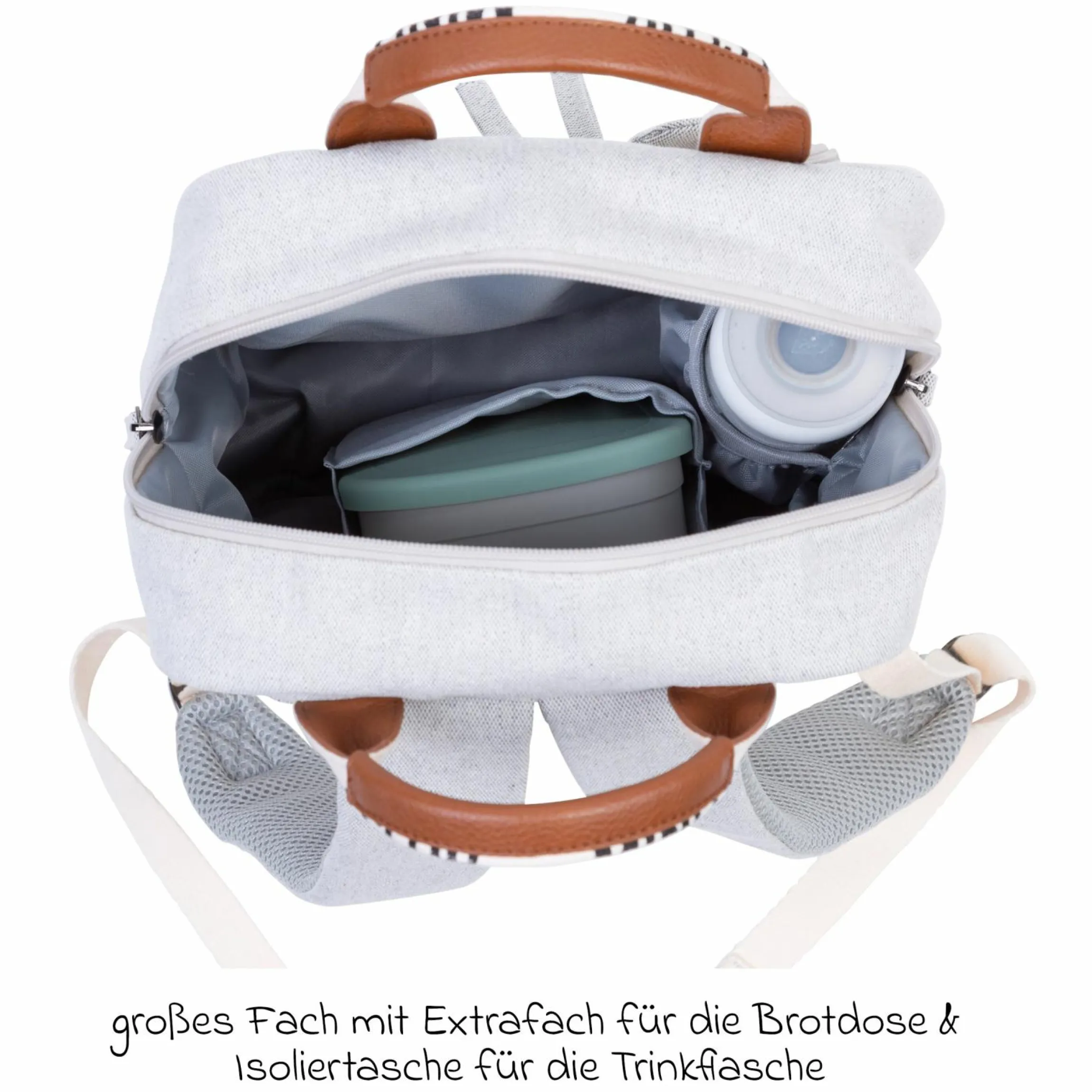 Kinderrucksack Mini Club - Signature Canvas - Offwhite