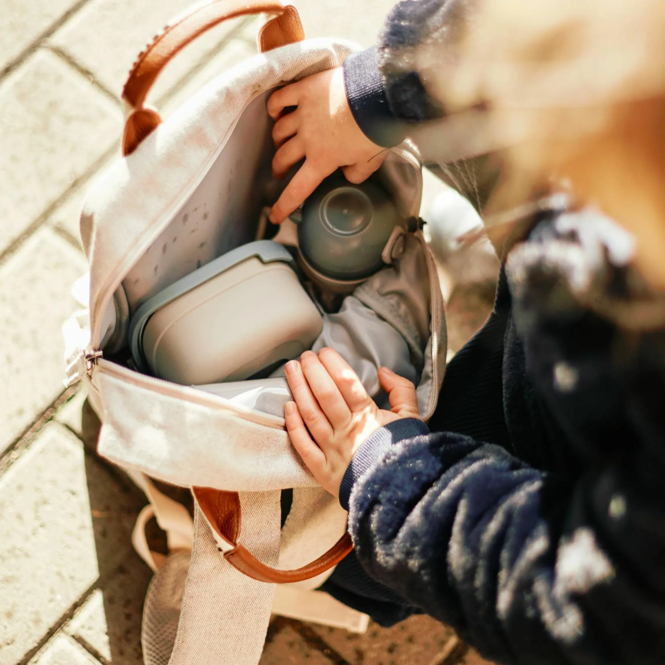 Kinderrucksack Mini Club - Signature Canvas - Offwhite