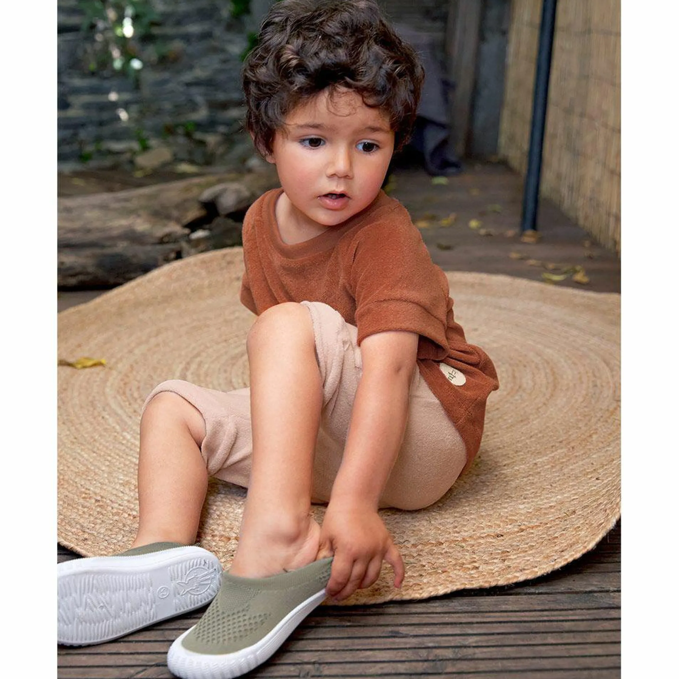 Kinder-Schuh / Badeschuh Allround Sneaker - Olive - Gr. 19