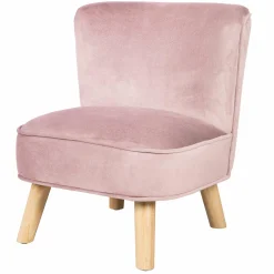 Kindersessel gepolster, mit Samtstoff bezogen - Lil Sofa - Rosa Mauve