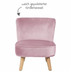 Kindersessel gepolster, mit Samtstoff bezogen - Lil Sofa - Rosa Mauve