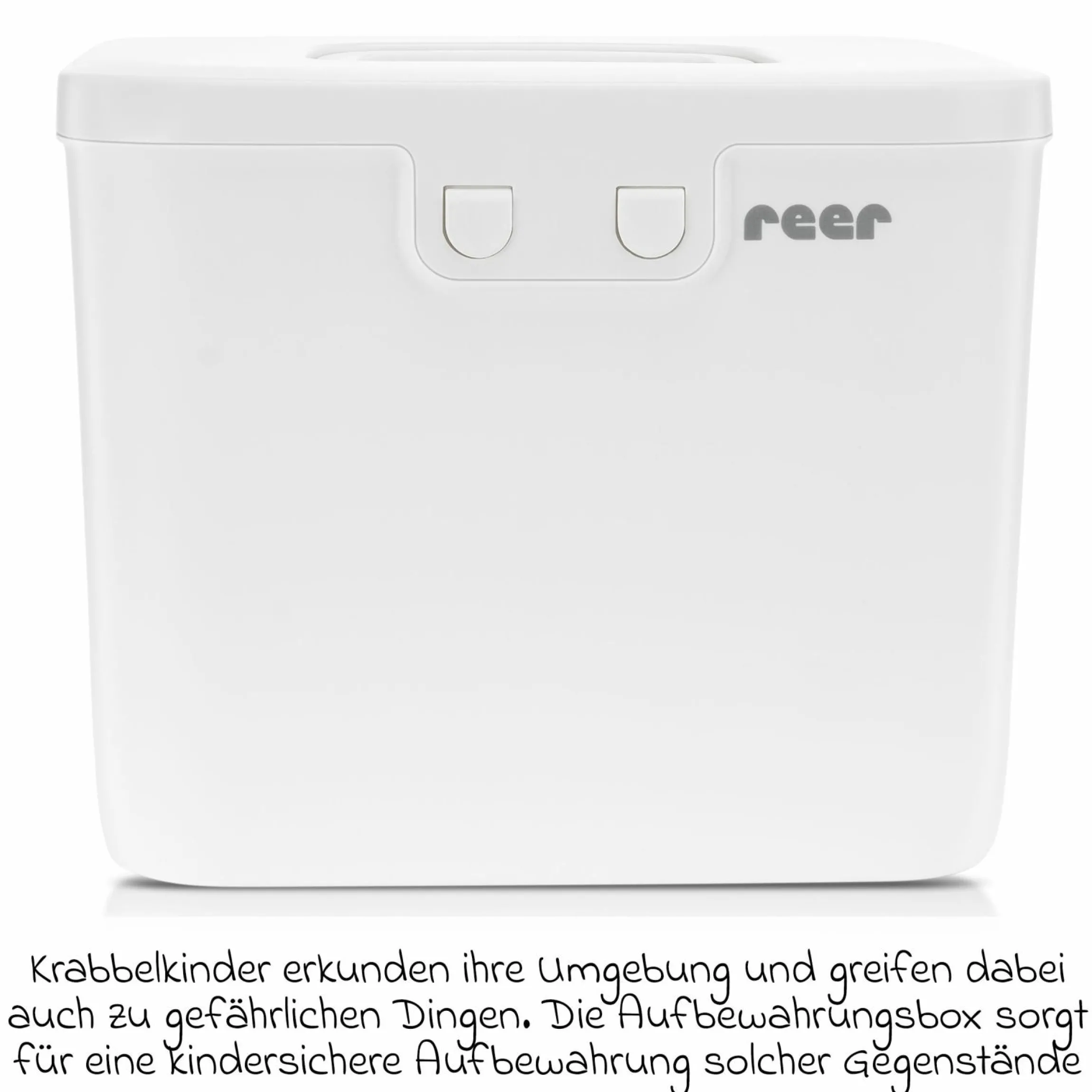 Kindersichere Aufbewahrungsbox SafeContainer für Wasch- und Spülmitteltabs und viel mehr - Weiß