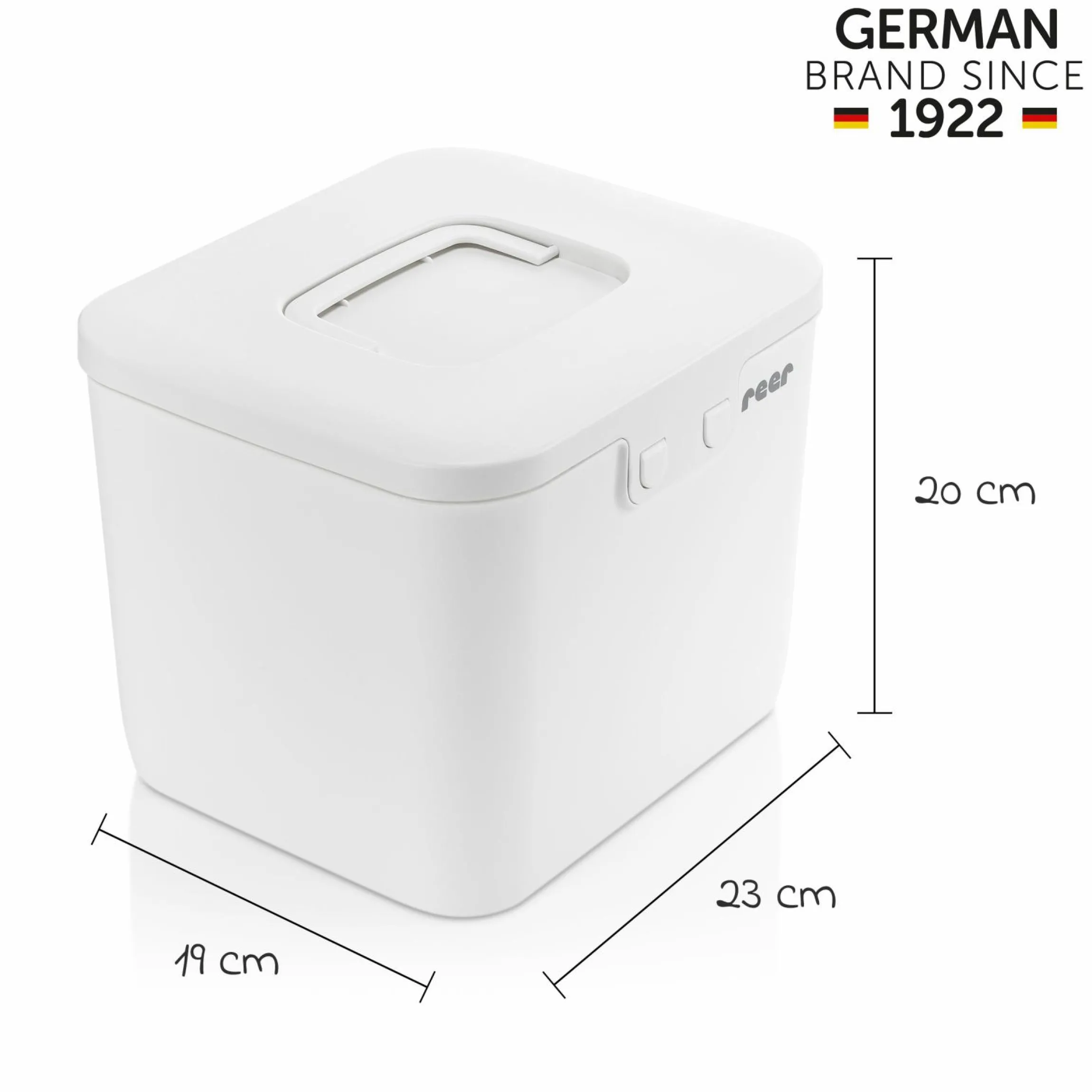 Kindersichere Aufbewahrungsbox SafeContainer für Wasch- und Spülmitteltabs und viel mehr - Weiß