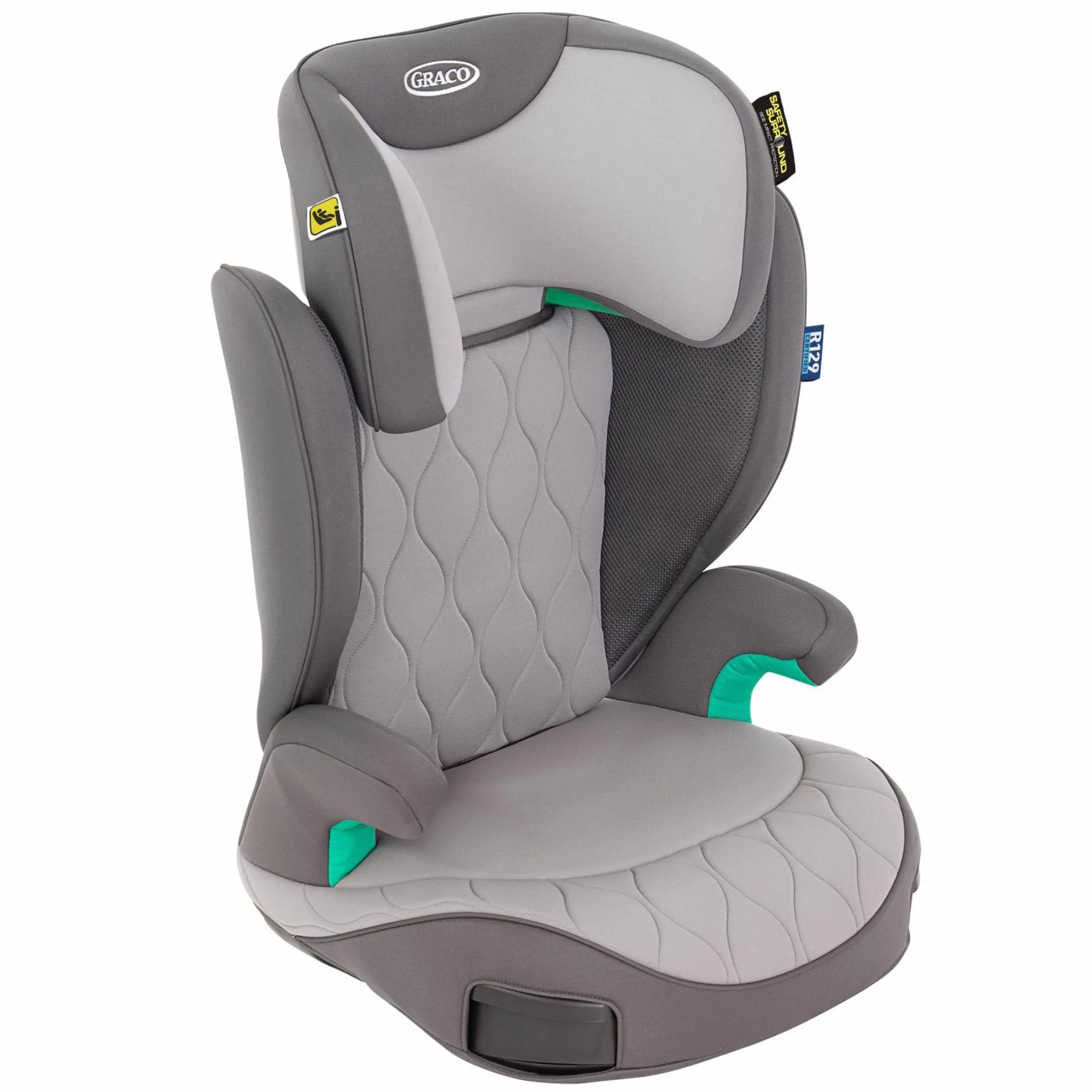 Kindersitz Affix i-Size R129 ab 3,5 Jahre - 12 Jahre (100 cm - 150 cm) nur 4,2 kg schwer mit Isofix & Getränkehalter - Iron - Kollektion 2025