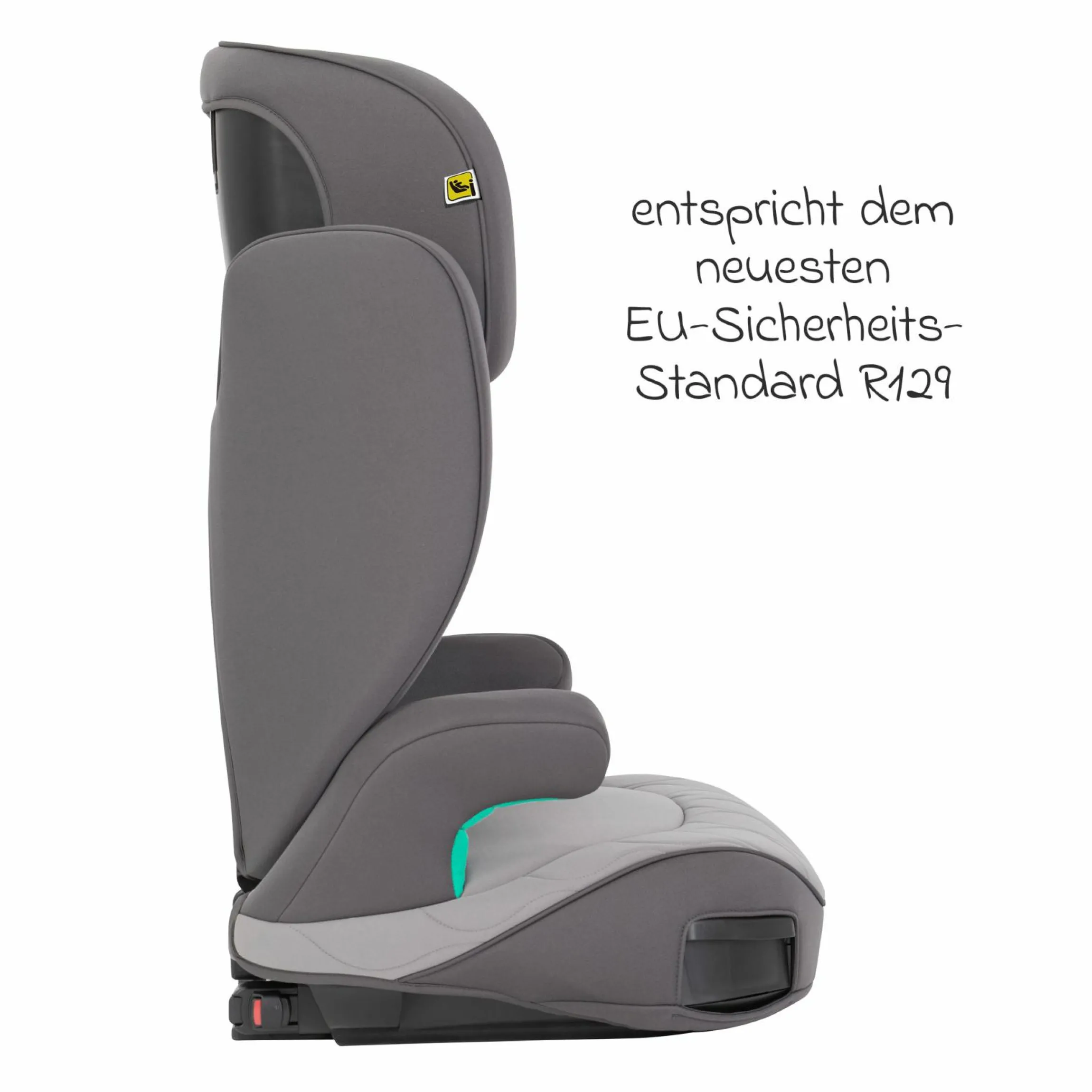 Kindersitz Affix i-Size R129 ab 3,5 Jahre - 12 Jahre (100 cm - 150 cm) nur 4,2 kg schwer mit Isofix & Getränkehalter - Iron - Kollektion 2025