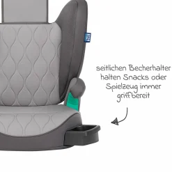 Kindersitz Affix i-Size R129 ab 3,5 Jahre - 12 Jahre (100 cm - 150 cm) nur 4,2 kg schwer mit Isofix & Getränkehalter - Iron - Kollektion 2025