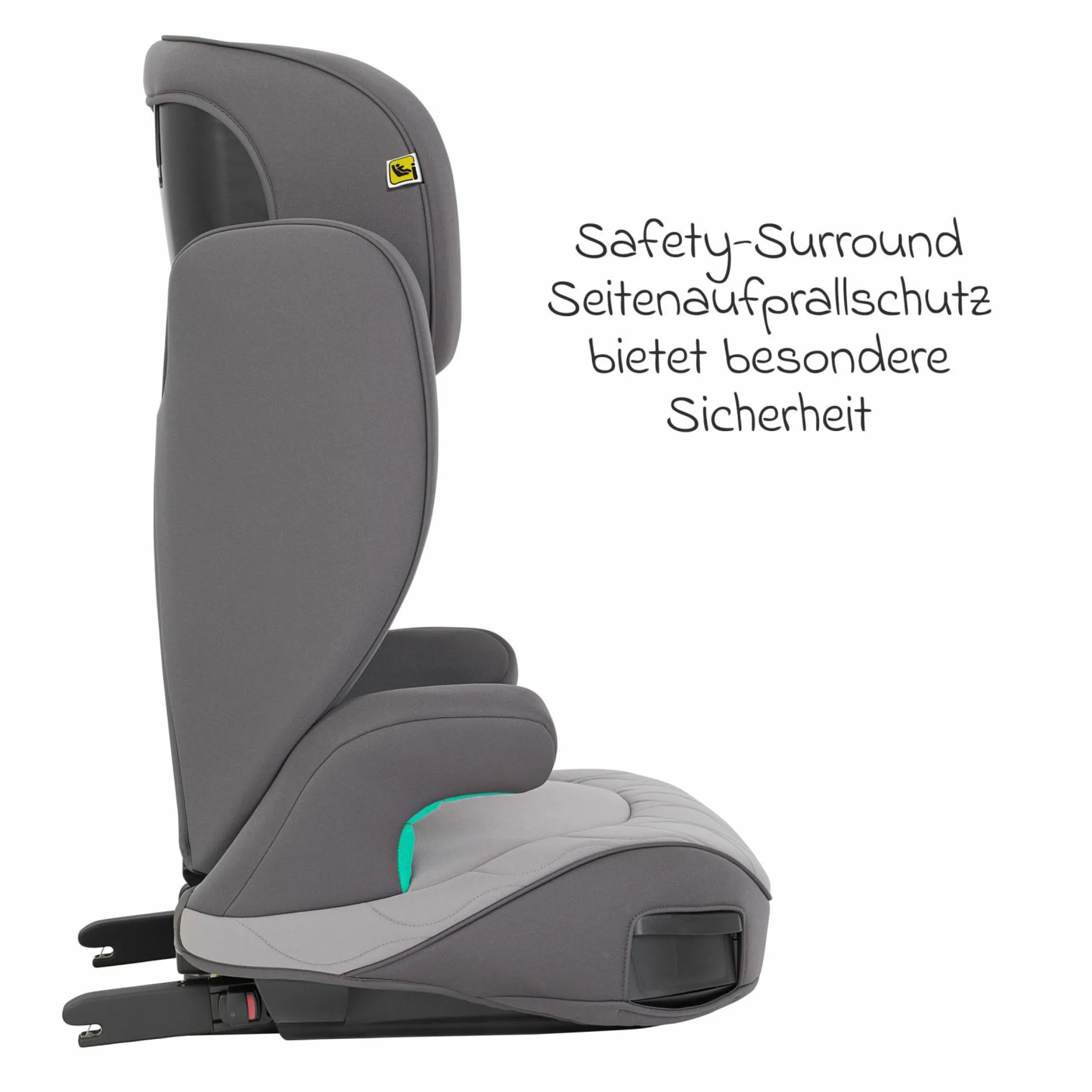 Kindersitz Affix i-Size R129 ab 3,5 Jahre - 12 Jahre (100 cm - 150 cm) nur 4,2 kg schwer mit Isofix & Getränkehalter - Iron - Kollektion 2025