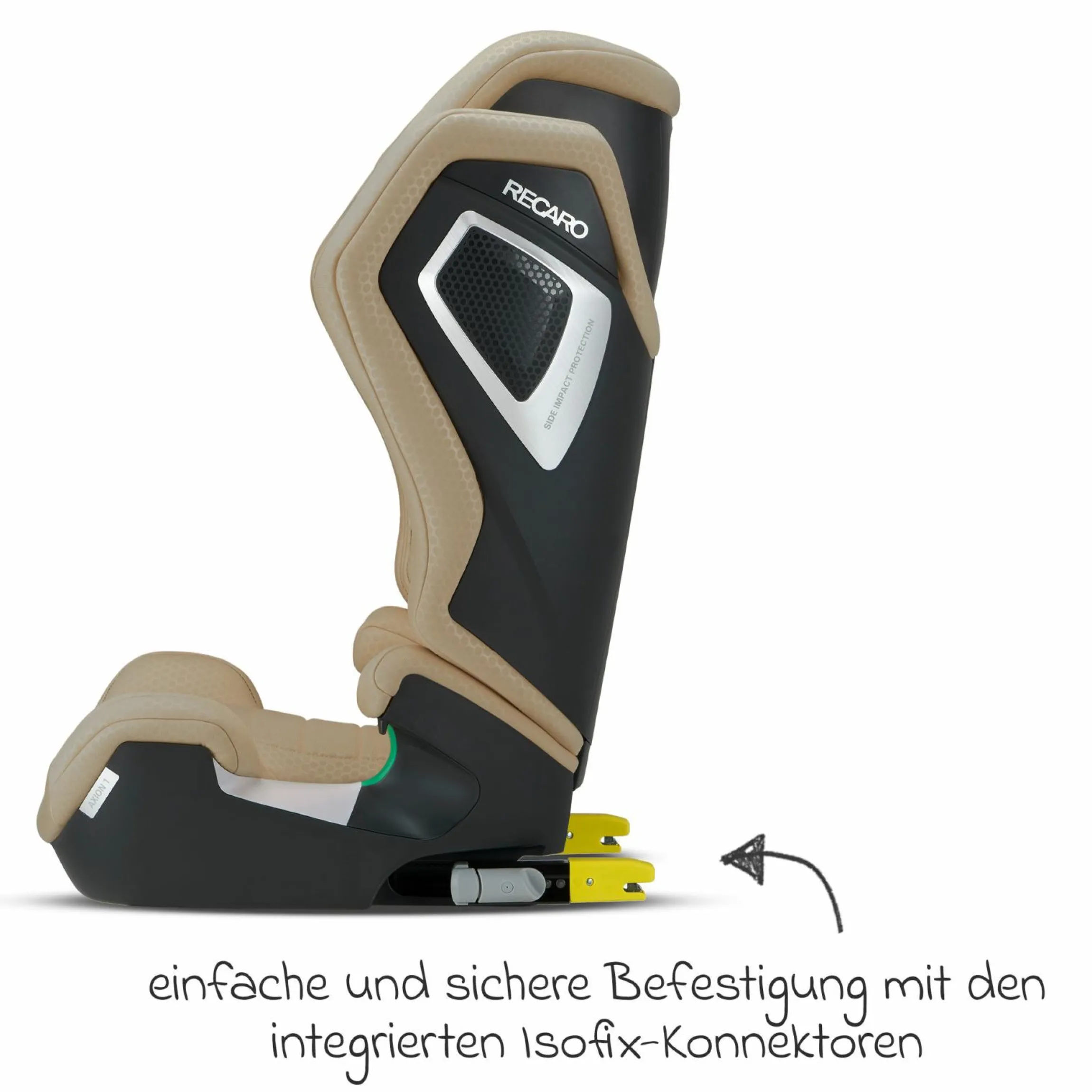 Kindersitz Axion 1 i-Size ab 3 Jahre bis 12 Jahre (100 cm - 150 cm) mit Isofix - Elegant Beige - Kollektion 2025