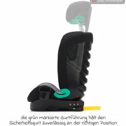 Kindersitz Elli Pro i-Size ab 3 Jahre - 12 Jahre (100 cm - 150 cm) mit Isofix & Getränkehalter inkl. Auto-Sitztasche - Grau