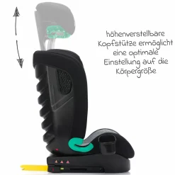 Kindersitz Elli Pro i-Size ab 3 Jahre - 12 Jahre (100 cm - 150 cm) mit Isofix & Getränkehalter - Schwarz
