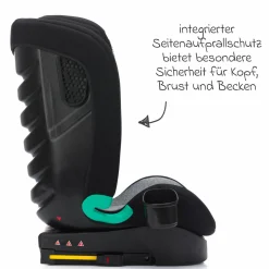 Kindersitz Elli Pro i-Size ab 3 Jahre - 12 Jahre (100 cm - 150 cm) mit Isofix & Getränkehalter - Schwarz