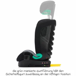 Kindersitz Elli Pro i-Size ab 3 Jahre - 12 Jahre (100 cm - 150 cm) mit Isofix & Getränkehalter - Schwarz