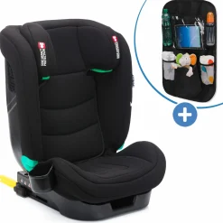 Kindersitz Elli Pro i-Size ab 3 Jahre - 12 Jahre (100 cm - 150 cm) mit Isofix & Getränkehalter inkl. Auto-Sitztasche - Schwarz