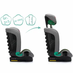Kindersitz Elli Pro i-Size ab 3 Jahre - 12 Jahre (100 cm - 150 cm) mit Isofix & Getränkehalter inkl. Auto-Sitztasche - Schwarz
